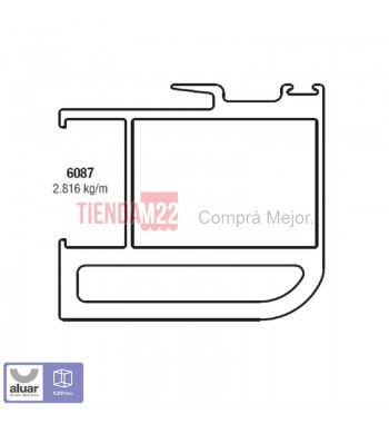 6087 - A30 - PARANTE REFORZADO CRUDO- PERFIL ALUAR