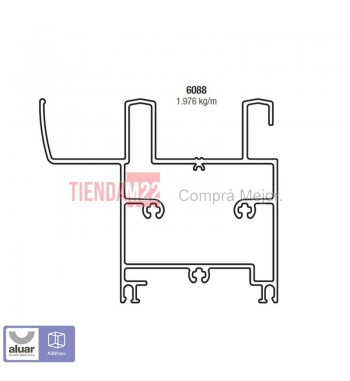 6088 - A30 - UMBRAL CORRED CAJA DE 38MM CRUDO- PERFIL ALUAR