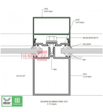 7444 - FRENTE INTEGRAL TAPA CRUDO- PERFIL ALUAR