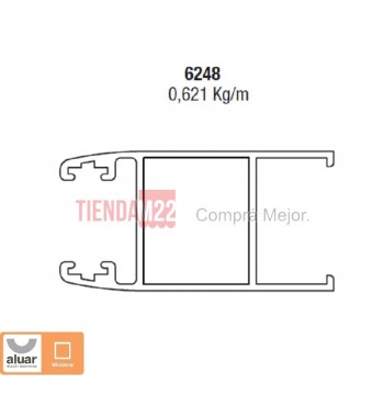 6248 - PARANTE LATERAL DVH CRUDO- PERFIL ALUAR