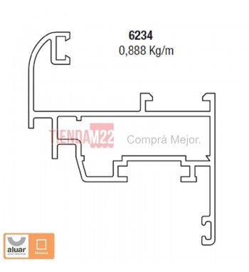 6234 - HOJA VENT.ABRIR C/CAM CRUDO- PERFIL ALUAR