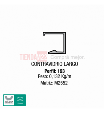 193 - COMPLEMENTARIO-CONTRAVIDRIO LARGO TABIQUE CRUDO- PERFIL ALUAR