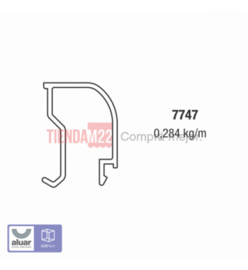 7747 - A30 - CONTRAVIDRIO CURVO DVH PARA CLIPAR CRUDO- PERFIL ALUAR