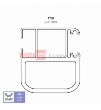 7788 - A30 - PARANTE LATERAL REFORZADO CRUDO- PERFIL ALUAR