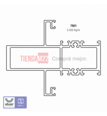 7801 - A30 - TRAVESAÑO 100 MM CRUDO- PERFIL ALUAR