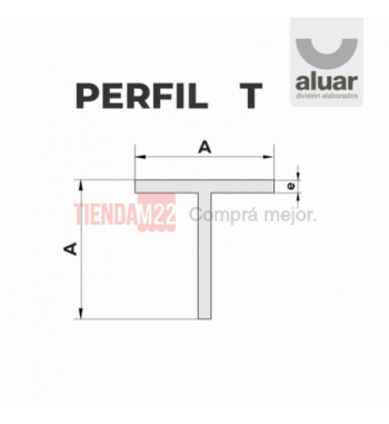 MPN-103 - PERFIL T 25.40X1.2 MM- PERFIL ALUAR