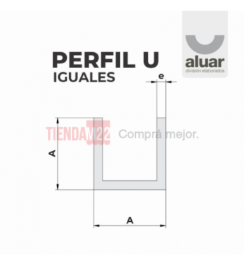 MPN-063 - U IGUALES 19 X 2MM - CRUDO- PERFIL ALUAR