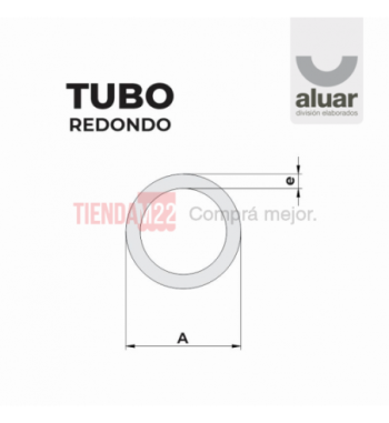 PC-504 - TUBO REDONDO 12.70MM 1.5MM CRUDO- PERFIL ALUAR