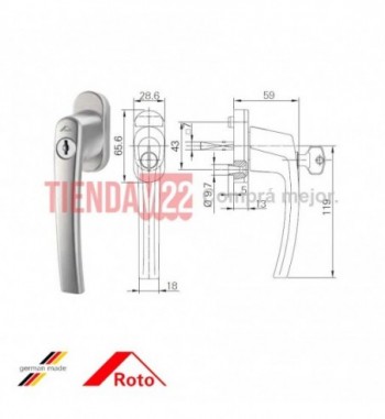 PVC-MANILLA R-LINE 35 TITAN C/LLAVE V-228040 - 227871