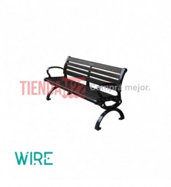 BANCO EXTERIOR WPC NEGRO 1.50 MTS - WIRE W0202