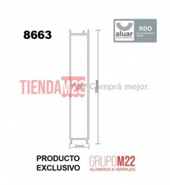 8663 - A40  EXCLUSIV- TABLILLA DE TERMINACION 159MM CRUDO- PERFIL ALUAR