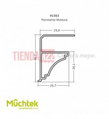 TECNO-PERIMETRAL MOLDURA (A PEDIDO) NOGAL 3 METROS - 913630100