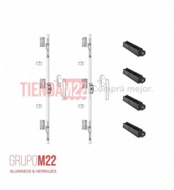 H132-H152-BIPUNTO A40 90° Y COMPACT 90°/90° NEGRO CON RUEDAS MON PAT - GRUPOM22 090303NA1+090316N