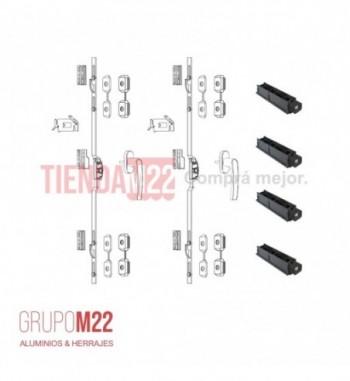 H133-H153-BIPUNTO A40 45° COMPACT M90°/H45° NEGRO CON RUEDAS MON PAT - GRUPOM22 090305NA1+090314N