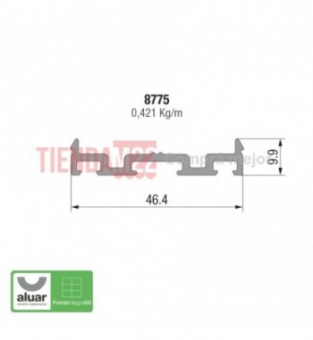 8775 - FRENTE INTEGRAL 50 - PRESOR DVH CRUDO- PERFIL ALUAR