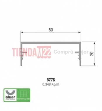8776 - FRENTE INTEGRAL 50 - TAPA EXTERIOR CRUDO- PERFIL ALUAR