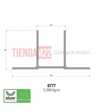 8777 - FRENTE INTEGRAL 50 - ANCLAJE CRUDO- PERFIL ALUAR