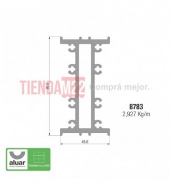 8783 - FRENTE INTEGRAL 50 - REF, CONT. COL Y ANC INF/SUP PARA COLUMNA 100MM CRUDO- PERFIL ALUAR